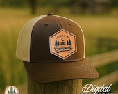 Camping Hat Patch SVG- Funny Laser Engraving Design,  Digital Download, mens Art, Instant Access