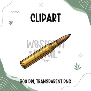 Rifle Bullet Clipart PNG, Ammunition Illustration, Hunting Ammo Clip Art, Outdoor Sports Graphic, 300 DPI Transparent