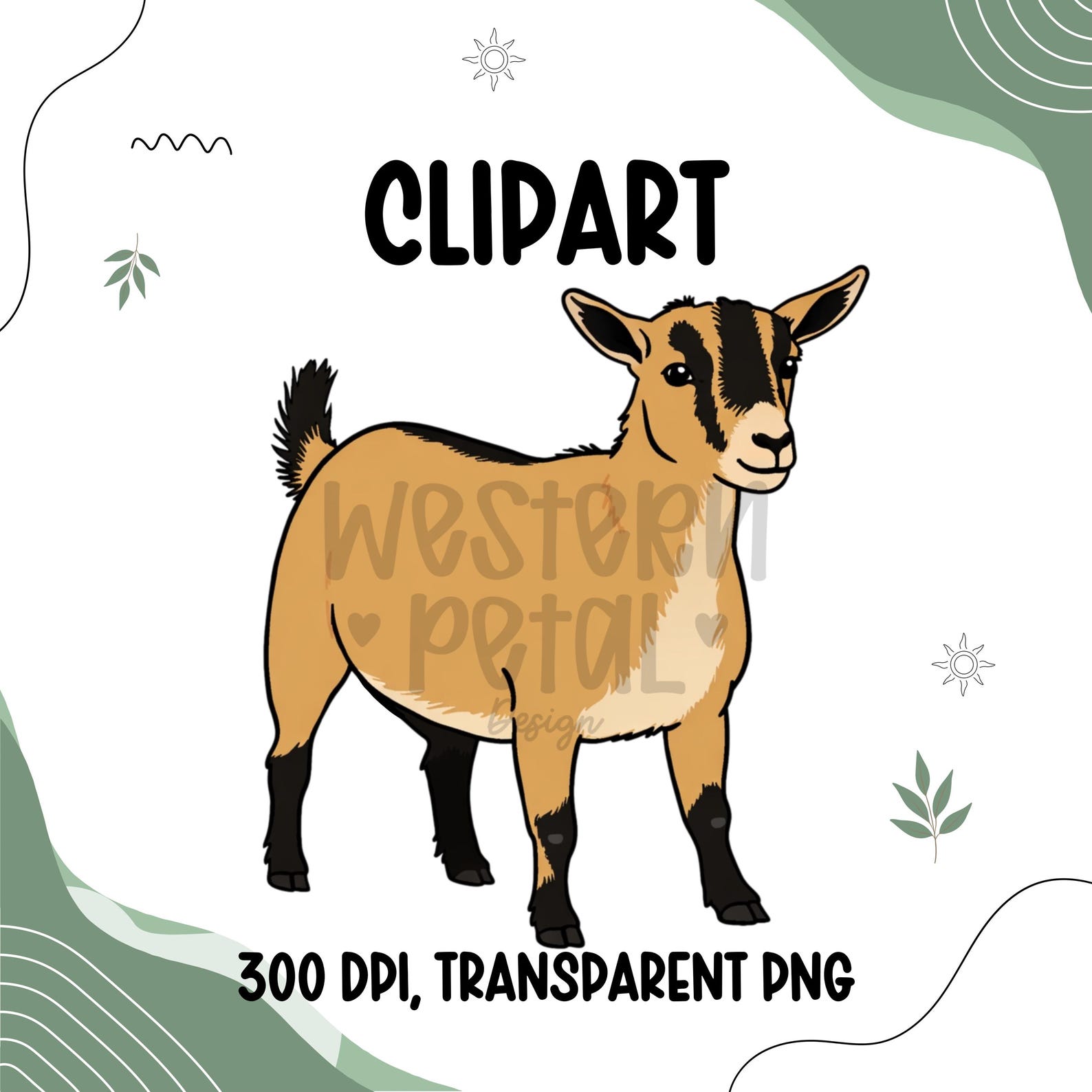 Pygmy Goat Clipart PNG, 4H Goat Clipart, Small Goat Illustration, Cute ...
