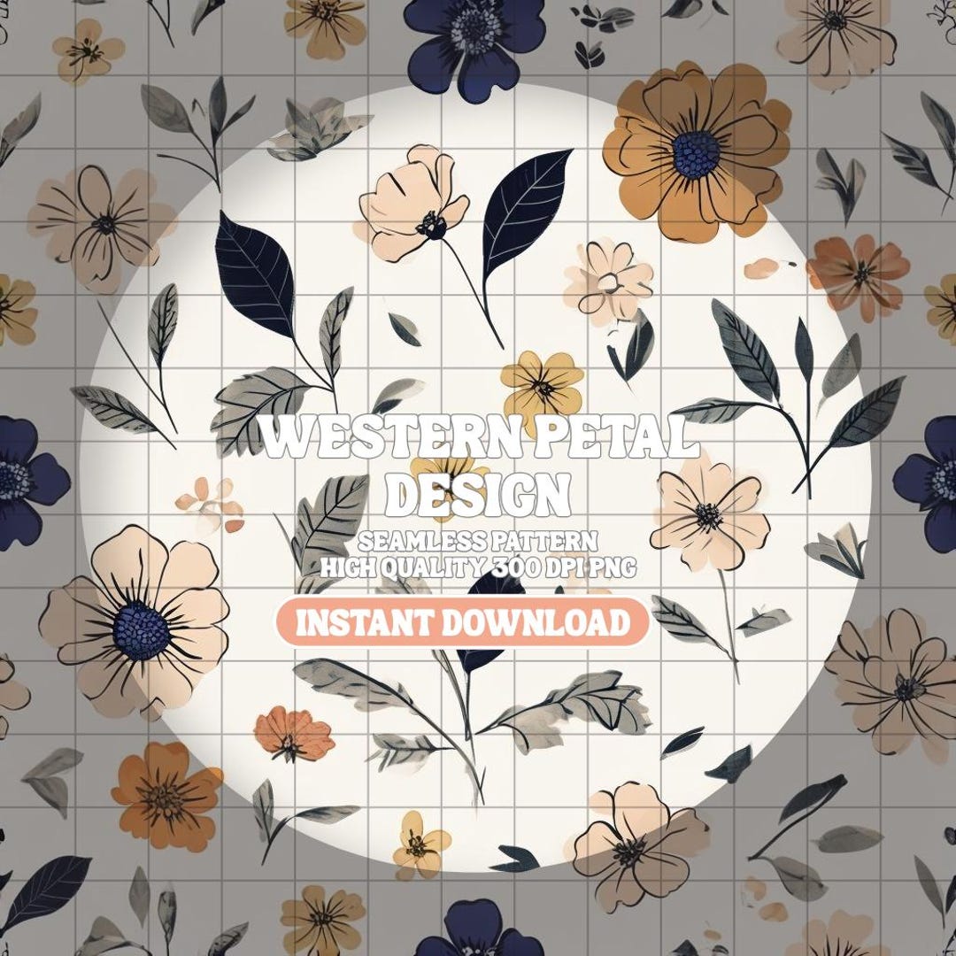 Boho Floral Seamless Pattern 300 DPI PNG Download for Digital Papers ...