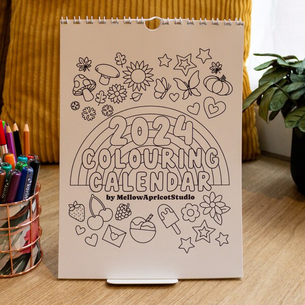 2024 Coloring Calendar Etsy