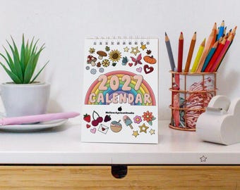 2027 Mini Desk Calendar with Journal Prompts | Free-Standing A6 Planner