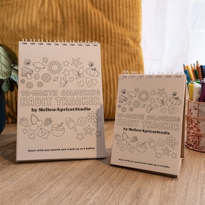 12 maanden kleurboek voor bureaugewoonten met dagboekaanwijzingen | A5 en A6