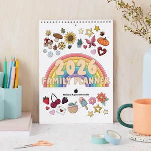 Colourful 2026 Family Planner with 5 Columns | A4 & A3
