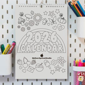 2026 Colouring Wall Calendar with Journal Prompts | A4 & A5