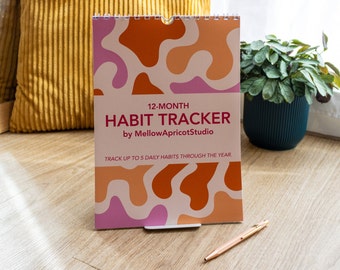 12-Month Modern Habit Tracker with Journal Prompts | A4 & A5