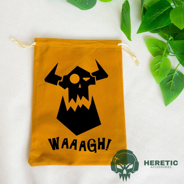 Ork With Horns Waaagh Tabletop Game Velvet Dice Bag