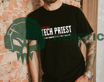 Tech Priest The Emperor Protects 40K Graphic Gaming Unisex Tee