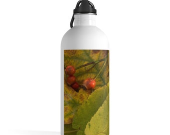 VoyagingWithin, Kitchen, Stainless Steel Water Bottle, 14 oz, Hazel and Rosehip