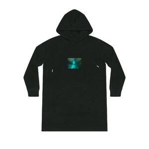 VoyagingWithin, Clothing, organic cotton and recycled polyester hoodie dress, Turquoise Depths image 2