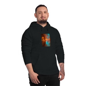 VoyagingWithin, Clothing, organic cotton and recycled polyester, unisex hoodie, Flaming Clouds image 4