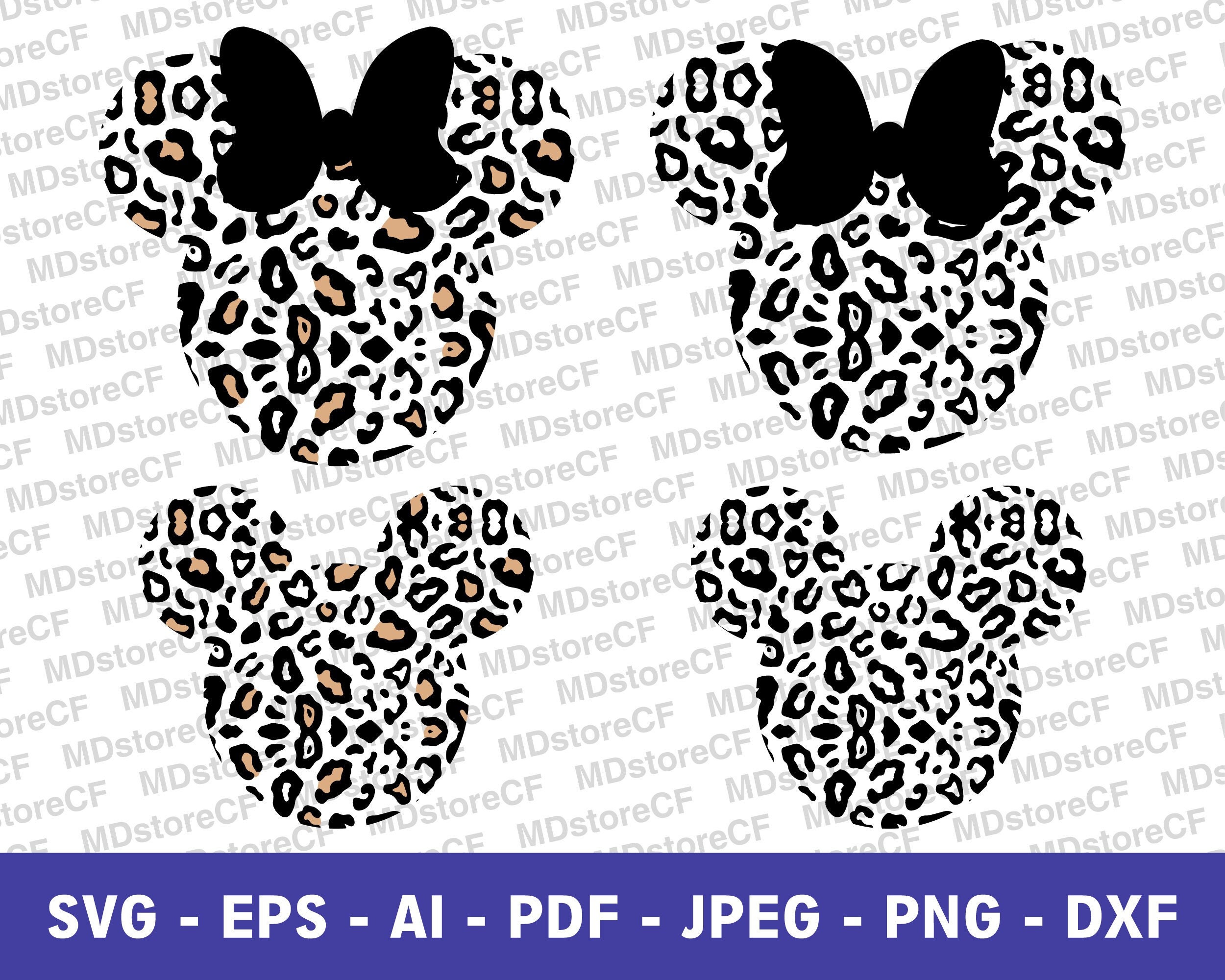 Leopard Mickey SVG Mickey Mouse Cheetah Leopard Minnie Mouse - Etsy