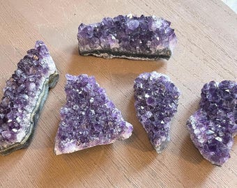 Shimmering Dark Gemmy Amethyst Cluster Set! 5 pieces!!