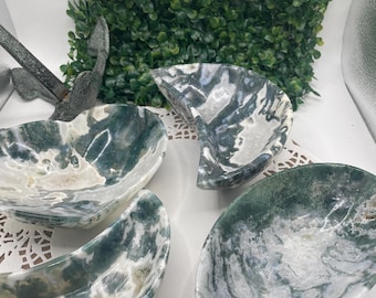 Large Moss Agate Bowls