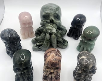 Cthulu / Octopus Davey Jones Skull Carving