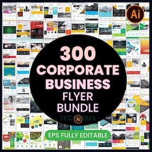 300 Corporate Business Flyer Templates: Fully Editable EPS (Illustrator)