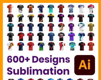 600+ T-Shirt Sublimationsdesigns: Jersey Vorlagen für Adobe Illustrator (AI)