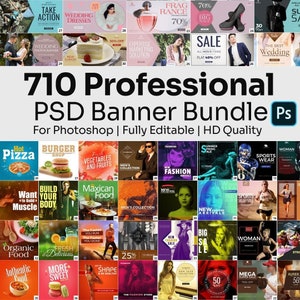 700+ Professional PSD Banners Bundle - Perfect for Sports, Facebook, Business, Education, Sales, and Ads