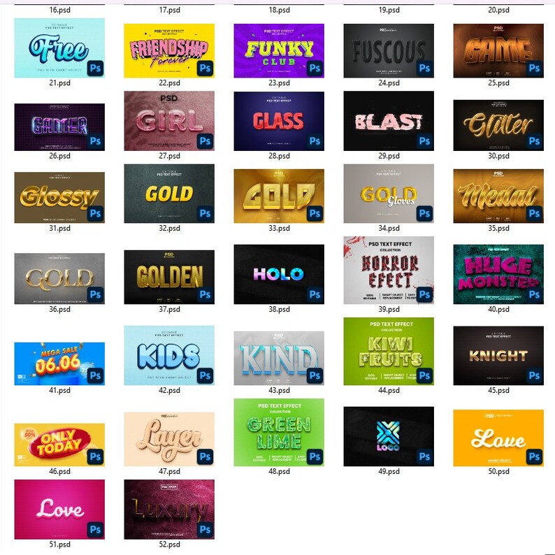 500+ 3D Texteffekte Vorlagen Photoshop bearbeitbare Datei PSD Bild 7