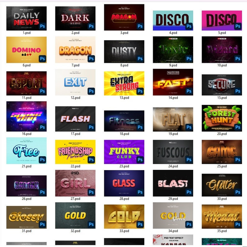 500+ 3D Texteffekte Vorlagen Photoshop bearbeitbare Datei PSD Bild 8