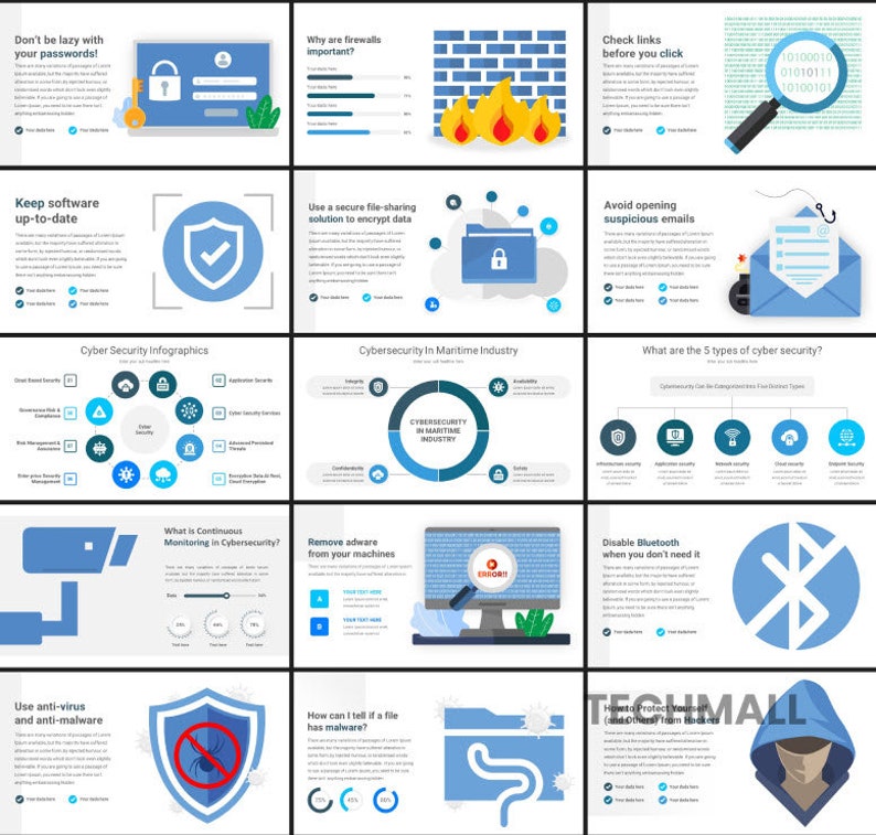 Cybersecurity Presentation Powerpoint Template | Easy Edit - Etsy Canada