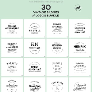 Paquete de insignias y logotipos vintage, plantillas de logotipos prefabricadas, paquete de logotipos PSD