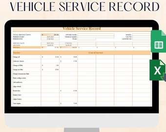Vehicle Service Record Template Automobile Service Invoice Template Auto Repair Invoice, Auto Repair Printable, PDF Oil Change Receipt