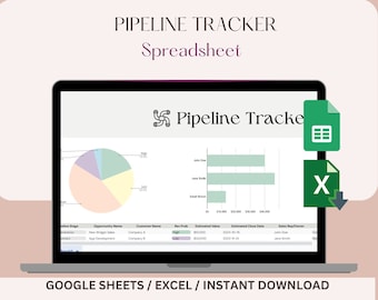 Sales Pipeline Tracker Spreadsheet, Lead Management, Customer Tracker Excel, Customer List Business Google Spreadsheet, Sales Planner CRM,