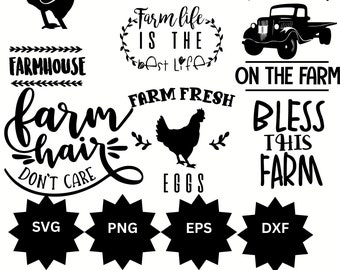 Farm SVG Bundle, Cricut Files, Instant Digital Download, Farm Cow PNG, Cow Head SVG, Farm Shirt, Dairy Farm Shirt, Farm Chicken svg