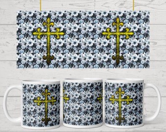 Christian 11Oz & 15Oz Mug Wrap Template | Faith Mug Wraps Png | Catholic Mug Png | Png Instant Download | Mug Wrap Sublimation