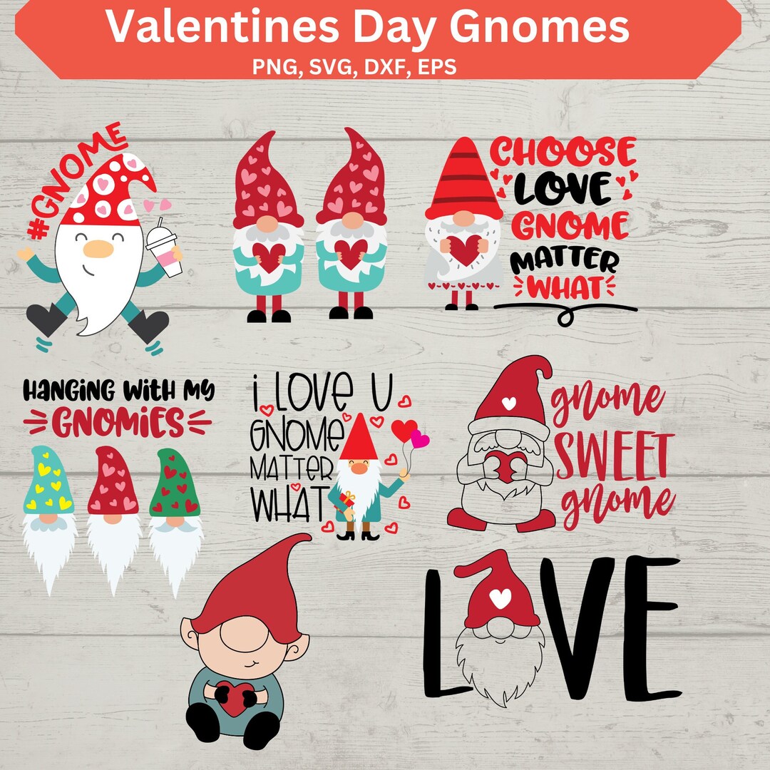 Valentines Day Gnomes SVG Bundle, Commercial Use, Instant Digital ...