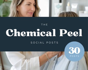 Chemical Peel Editable Canva Social Media Posts, Chemical Peel Skincare Instagram Templates, Beauty Esthetician Skincare, Facial Instagram