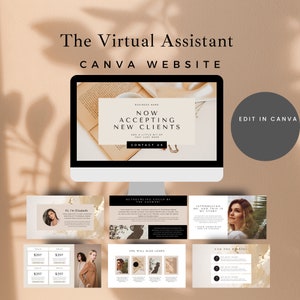 Virtual Assistant Canva Website | Editable Website | Canva Templates | Virtual Assistants | Canva