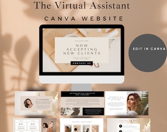 Asistente virtual Sitio web de Canva / Sitio web editable / Plantillas de Canva / Asistentes virtuales / Canva