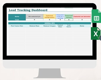 Simple Lead Tracker Google Sheet Dashboard Lead Management Customer CRM Tracker Pipeline Tracker, Client Tracker Business Google Spreadsheet