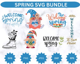 Spring SVG Bundle, Fresh Flowers PNG, Hello Spring SVG, Spring Gnomes, Instant Digital Download, Spring Cricut Files, Spring sublimination