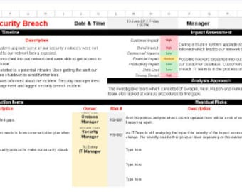 Root Cause Analysis Technical Report Template Project Maintenance & Management Tracking Google Spreadsheet Excel File