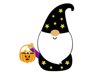 Halloween Gnome SVG, Spooky Season Delight: Cute Gnome SVG for Trick or Treat Fun - Perfect for Cricut Cut Files