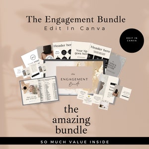 Facebook Group Engagement Bundle | Social Marketing | Coaches | Course Creators | Minimalist | Canva Templates | Neutral | Social Media