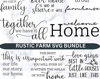Rustic Farm Quotes SVG Bundle, Farm Life, Cricut Files, Rustic Charm Farm PNG, Instant Download, Farm Clipart, Commercial SVG, Farm Signs