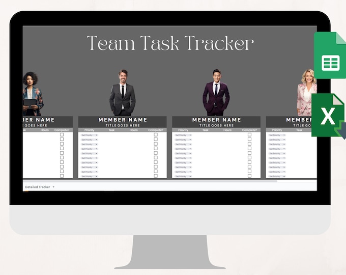 Task Tracker Google Sheets Template, Team Project Management, Task to ...
