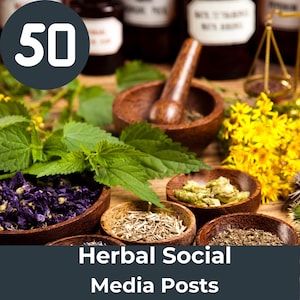 Herbal Social Media Posts, Herbalist Instagram, Edit In Canva, Instant Digital Download, Medicinal Plants | Herbalist Kit | Witch Herbs |