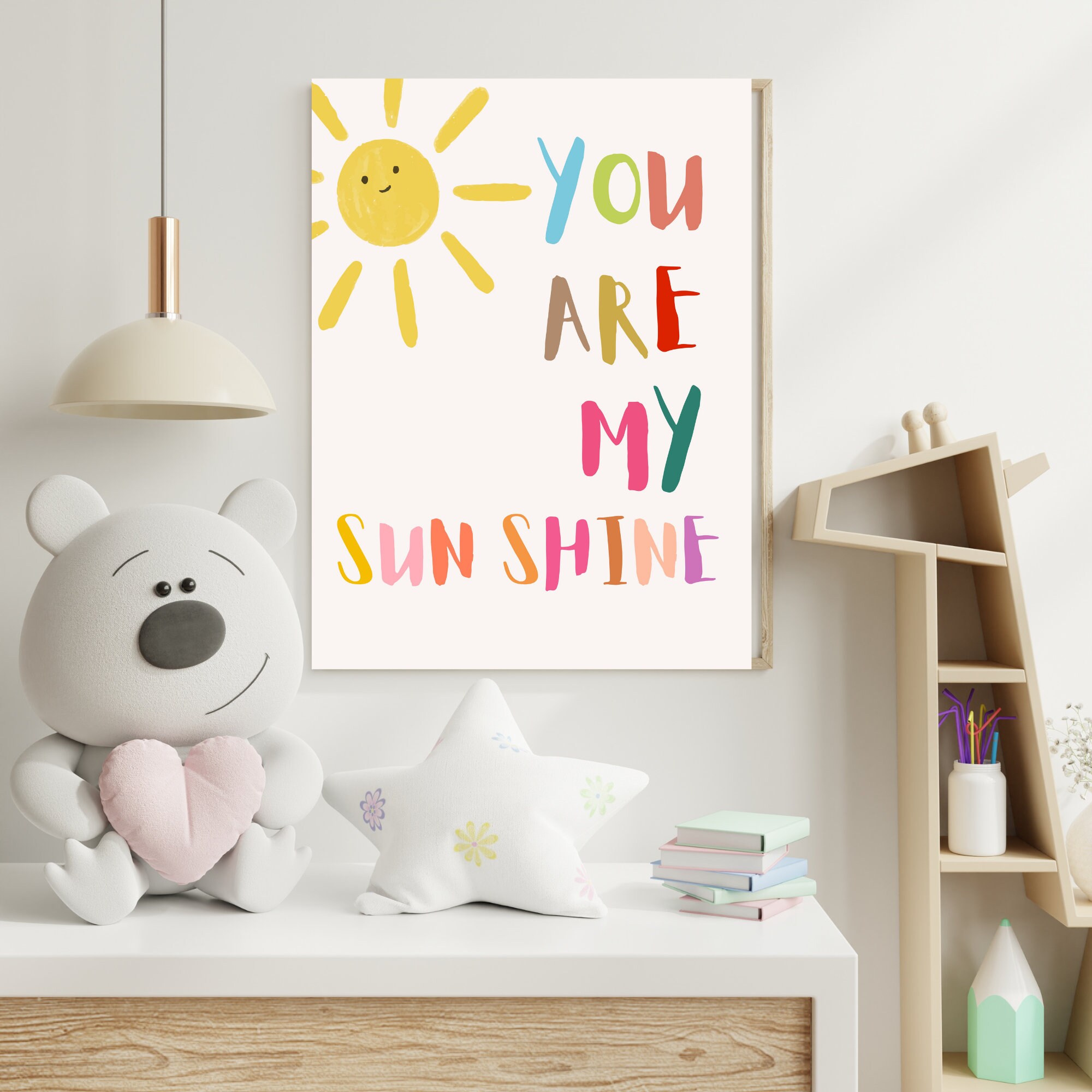 Sun Nursery Poster, Playroom Sun Wall Art, Sun Affirmation Digital ...