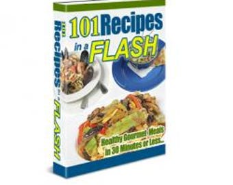 Digital Cookbook, 101 Recipes In A Flash ebook, Instant Download Recipe PDF, Delicious Meals in Minutes,  Busy Mom's Printable Cook Book