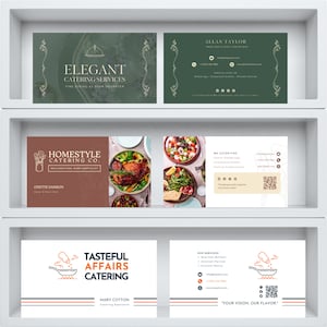 Bearbeitbare Gastro-Visitenkarten, vorgefertigte Visitenkarten, druckbare Visitenkarte, Canva-Vorlage, sofortiger Download, Gastro- und Chefkarten