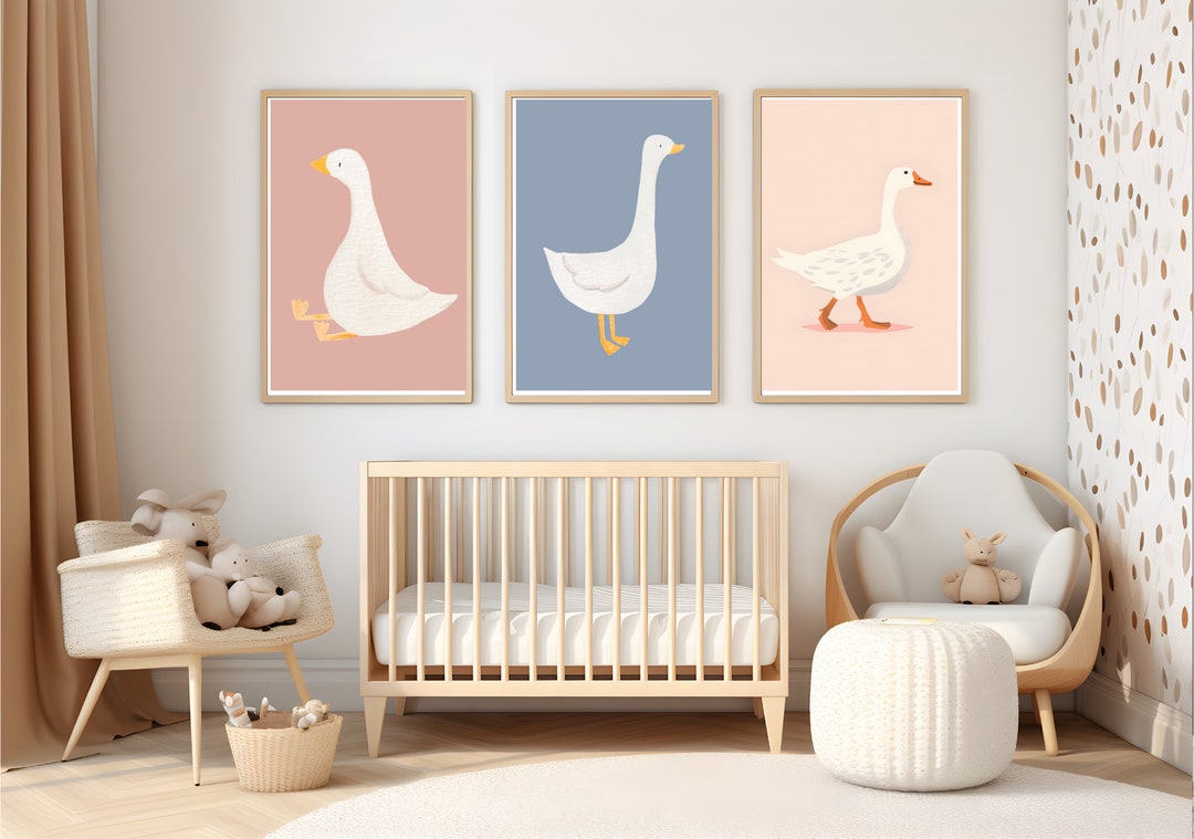 Goose Printable Nursery Wall Art Jpeg Files, Baby Prints, Kids Room ...