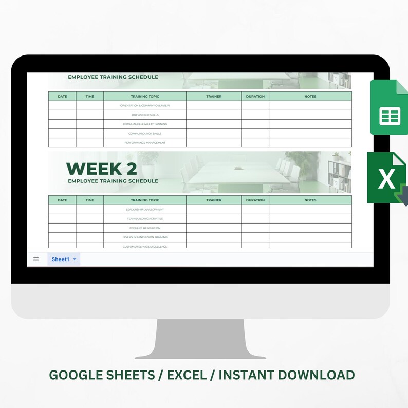 Training Development Spreadsheet Employee Training Tracker Excel Template, HR Certification Log ...