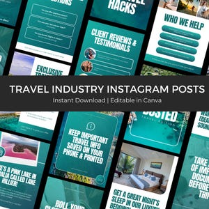 Travel Industry Editable Canva Social Media Posts, Travel Agent Instagram Posts, Done For You Travel Social Posts, Instant Digital Download