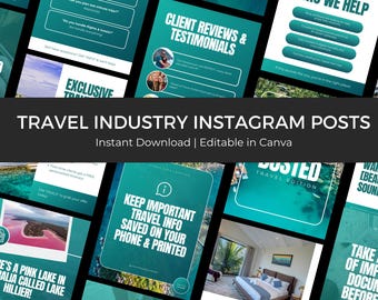 Travel Industry Editable Canva Social Media Posts, Travel Agent Instagram Posts, Done For You Travel Social Posts, Instant Digital Download