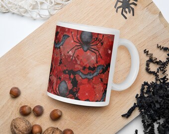 Halloween Mug Wrap Png, Spider Web, Full Wrap | Halloween Gifts | Sublimation Designs | 11Oz Mug, Cricut Mug Press Sublimation Wrap,  |